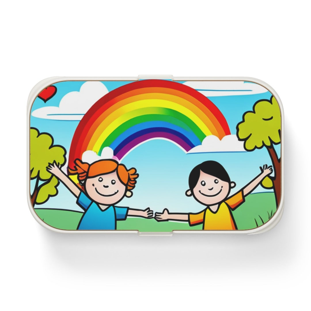 Happy Kids Lunch Box, Kids Bento Box, Personalized Back to School Gifts