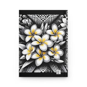 Plumeria Print Hardcover Notizbuch: Personalisiertes Tropisches Notizbuch Bild 3