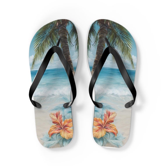 Summer Flip Flops, Slip on Shoes, Beach Shoes, Hawaiian Slippers, Sandals,  Summer Beach Flip Flops, Water Slippers, Palm Tree Slippers - Etsy UK