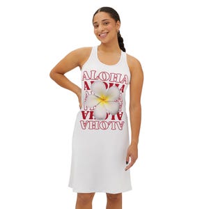 Aloha Plumeria Racerback Dress: Vibrant Floral Sundress