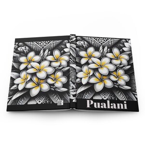 Plumeria Print Hardcover Notizbuch: Personalisiertes Tropisches Notizbuch Bild 5