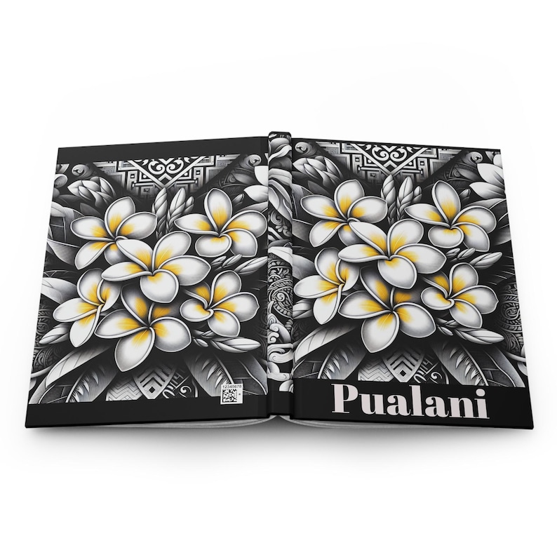 Plumeria Print Hardcover Notizbuch: Personalisiertes Tropisches Notizbuch Bild 5