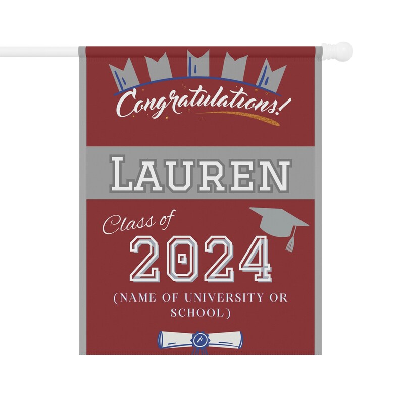 Custom Graduation Yard Sign, Custom College Flag, Personalized