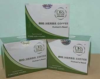 3 boîtes de café Drs Secret 15 g x 6 sachets, café aux herbes bio pour hommes