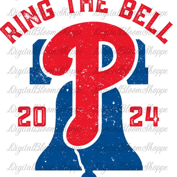 Ring the bell Philadelphia Baseball PNG image, Heat transfer, DTF, sublimation