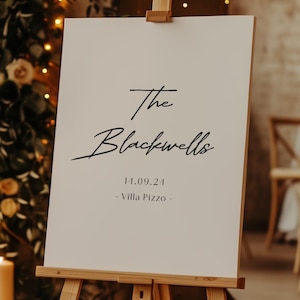 Letrero personalizado de bienvenida a nuestra ceremonia de boda o recepción / Letrero minimalista para bodas modernas y elegantes / Decoración de fiesta personalizada