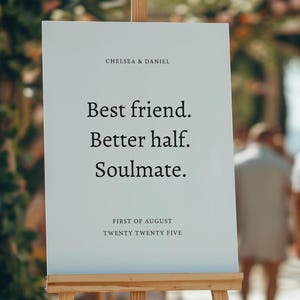 Letrero personalizado de bienvenida a nuestra ceremonia de boda o recepción / Letrero minimalista para bodas modernas y elegantes / Decoración de fiesta personalizada