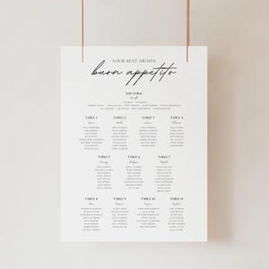 Plano de asientos para bodas personalizado / Cuadro de asignación de mesas Tablero de espuma / Señalización minimalista para bodas modernas y elegantes / Decoración personalizada