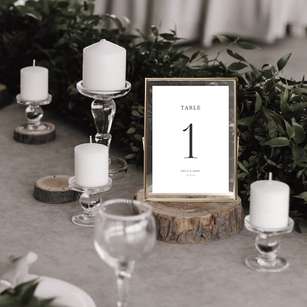 Wedding Table Numbers, Table Name Cards, Table Card Template, Wedding Signage, Table Numbers for Wedding, Wedding Reception, Canva - AMALFI