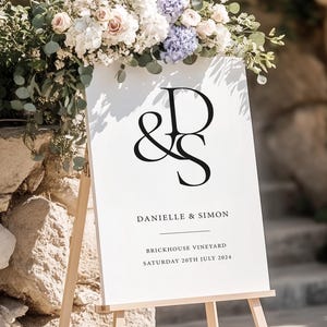 Señalización moderna para bodas elegantes y atemporales / Letrero personalizado de bienvenida a nuestra ceremonia de boda o recepción / Decoración de fiesta personalizada
