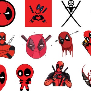 以下が含まれることがあります： スーパーヒーローのデッドプールをフィーチャーした、12種類の異なるデジタルイラストのセットです。イラストは、カートゥーン、コミック、リアルなど、さまざまなスタイルで描かれています。一部のイラストでは、デッドプールの特徴的な赤と黒の衣装が描かれており、他のイラストでは、異なる衣装を着ています。すべてのイラストは、高品質のベクター形式です。