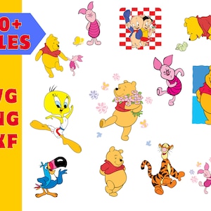 Winnie The Pooh Layered svg, Pooh svg bundle, Winnie the pooh png, Winnie the pooh cricut, Tigger Eeyore and Piglet files