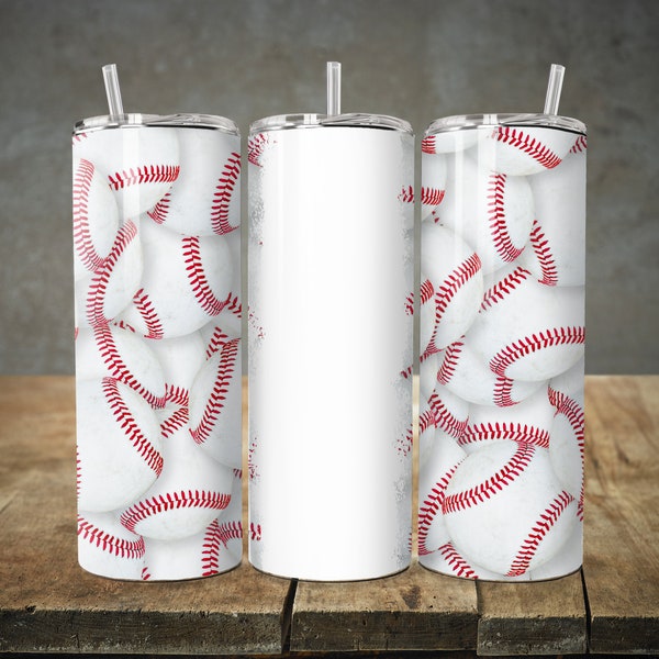 20oz Skinny Tumbler Baseball Designs Template PNG File Download, Add Your Name, Baseball sport tumbler design, Straight & Tapered