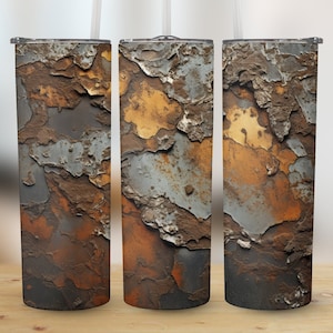 Seamless Rust Metal 20 oz Skinny Tumbler, Sublimation Design, Digital Download, PNG, Straight & Tapered Tumbler Wrap, Rust Texture, Rust