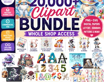 Mega Clipart Bundle, Commercial Use PNG, Whole Shop Bundle, Digital Download
