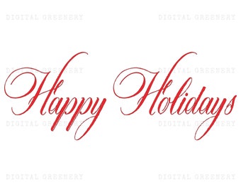 Joyeuses fêtes SVG, Holiday Cut File, Winter SVG, Téléchargement numérique, Cricut, Silhouette Cut File, Happy Holidays Script texte signe