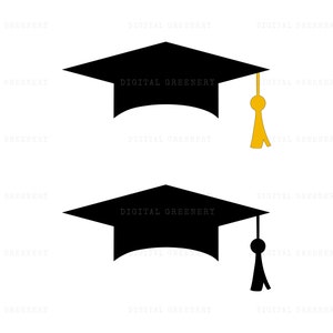 Czapka ukończenia szkoły i chwost SVG plik wektorowy do cięcia, clipart Czapka ukończenia szkoły i chwost do szkoły średniej i college'u, pliki SVG i PNG do Cricut