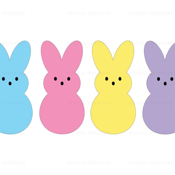 Easter Bunny Peeps SVG, png, dxf, eps, Pastel Easter Clipart, Marshmallow Peeps Shirt, Easter Candy Peeps, Cut File Cricut, Digital Download