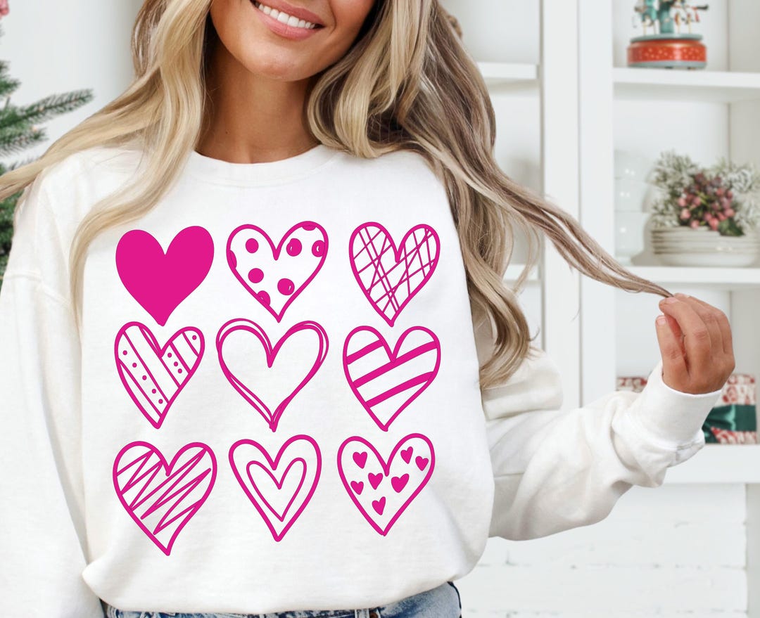 Valentines Day Svg Png, Valentines Day Nine Hearts Svg, Heart ...
