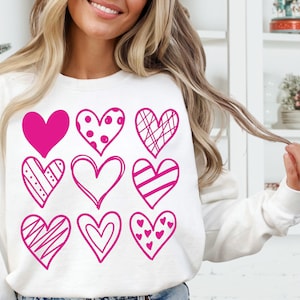 Valentinstag SVG Png, Valentinstag Neun Herzen SVG, Herz Sublimation, süßes Valentinstag Herz SVG, Liebe Valentinstag SVG, Herz SVG