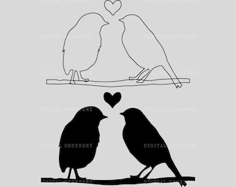 Love Birds SVG, Valentines Day Cut Files (Digital Download)