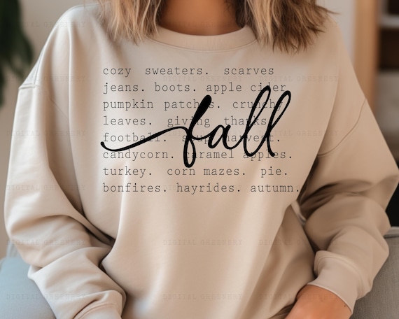 Fall Svg, Fall Png, Fall Shirt Svg, Fall Shirt Design, Fall Words Svg Png File, Digital Download, Cozy Season Svg, Cozy Png, Halloween Svg