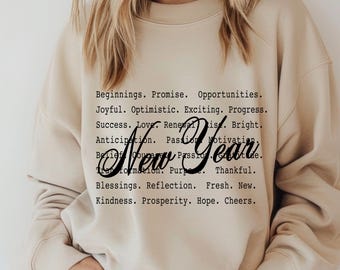 Nieuwjaarswoorden png svg, Nieuwjaar 2025 Svg Png, gezellige truien, winter Tshirt Design Svg Png, New Years sublimatie, positieve woorden Svg Png