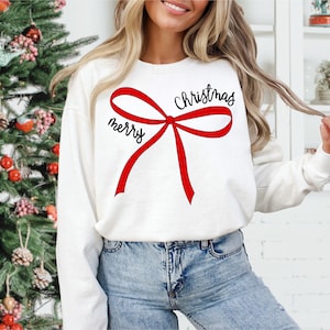 Feliz Natal Png, Natal Svg Png, Laço Coquete Vermelho Png, Laço Coquete Natal Png, Design de Camisa Natal, Feliz e Brilhante Svg Png