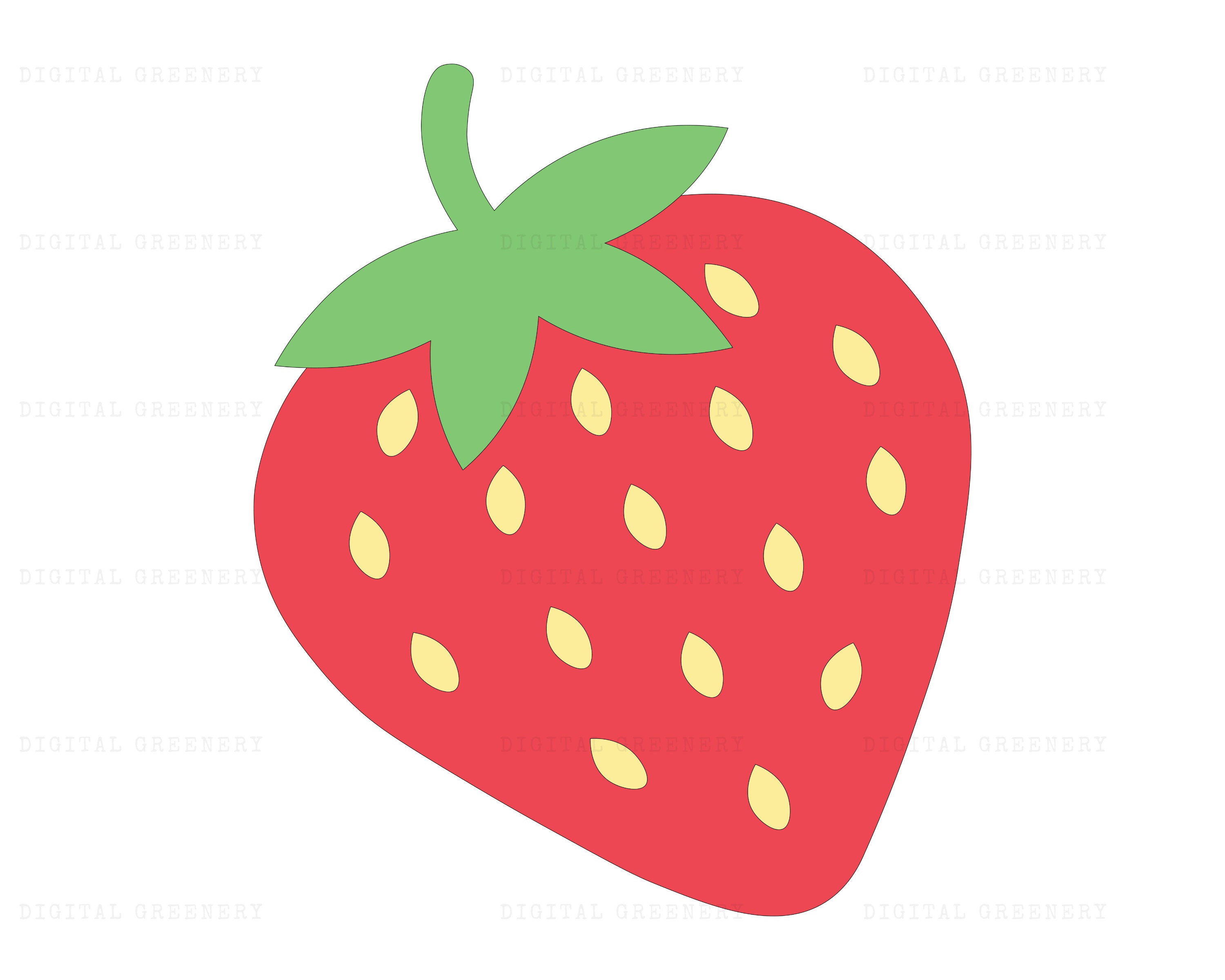 Strawberry Svg, Strawberry Clipart, Strawberry Cutting File, Spring SVG