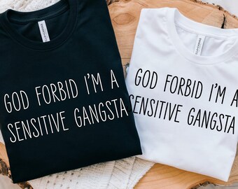 Sensitive Gangsta SVG PNG, Island Quote Design (Digital Download)