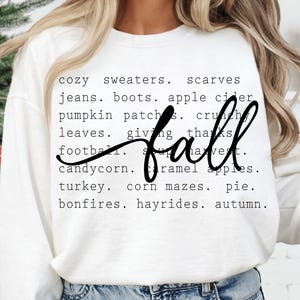 Fall Svg, Fall Png, Fall Shirt Svg, Fall Shirt Design, Fall Words Svg Png File, Digital Download, Cozy Season Svg, Cozy Png, Halloween Svg