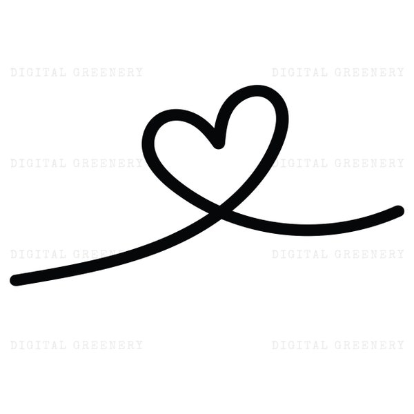 Heart Outline, Black Heart, Digital Download, SVG, PNG, PSD, ai, dxf, jpg