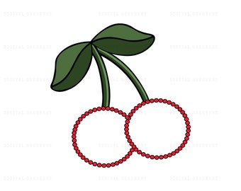 Cherries Svg, Cherry Rhinestone Svg, Fruits Svg Png Dxf, Summer Fruits Svg, Cherry Print, Cherry Vector File, Cherries Png Dxf Svg