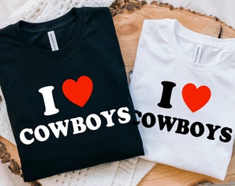 I Heart Cowboys SVG PNG, Rodeo Shirt Design (Digital Download)