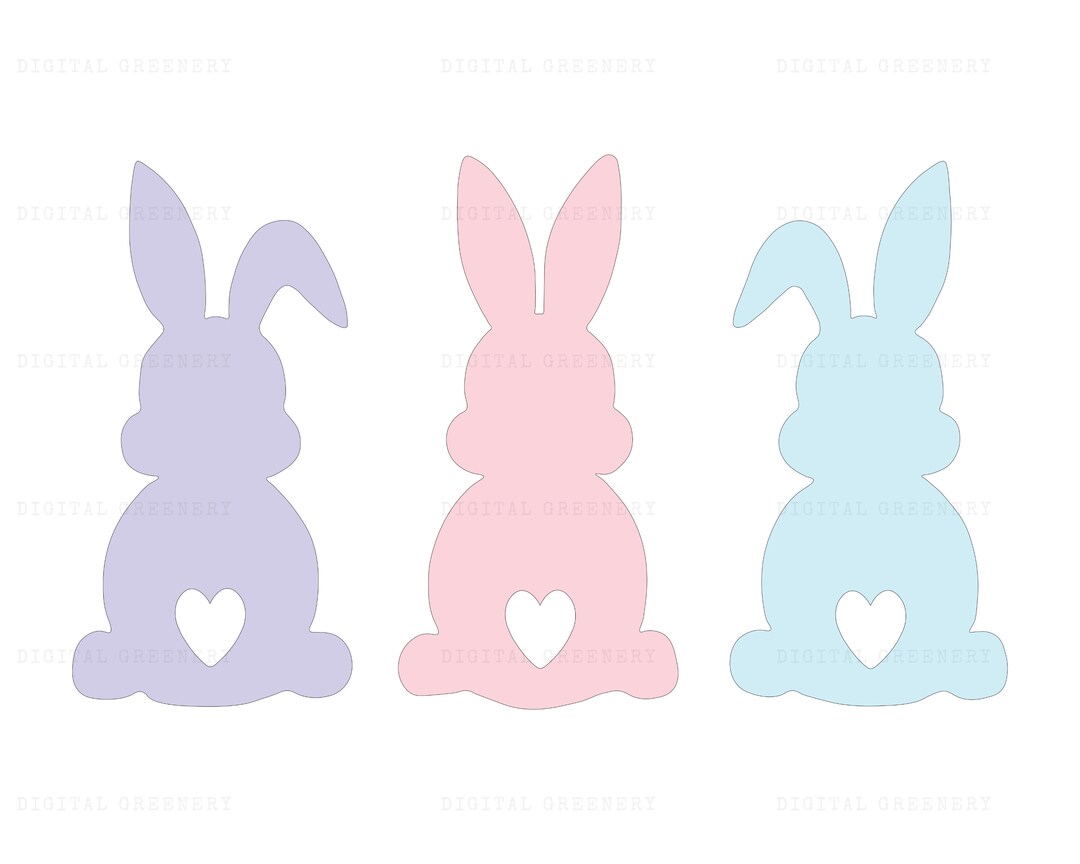 Easter Bunny SVG, Pastel Bunnies SVG, Pastel Easter Bunny