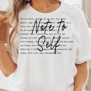 Note To Self Svg Png, Mental Health Svg Png, Positive Inspirational Quotes, Dear Person Behind Me, Motivational Sublimation, Love yourself