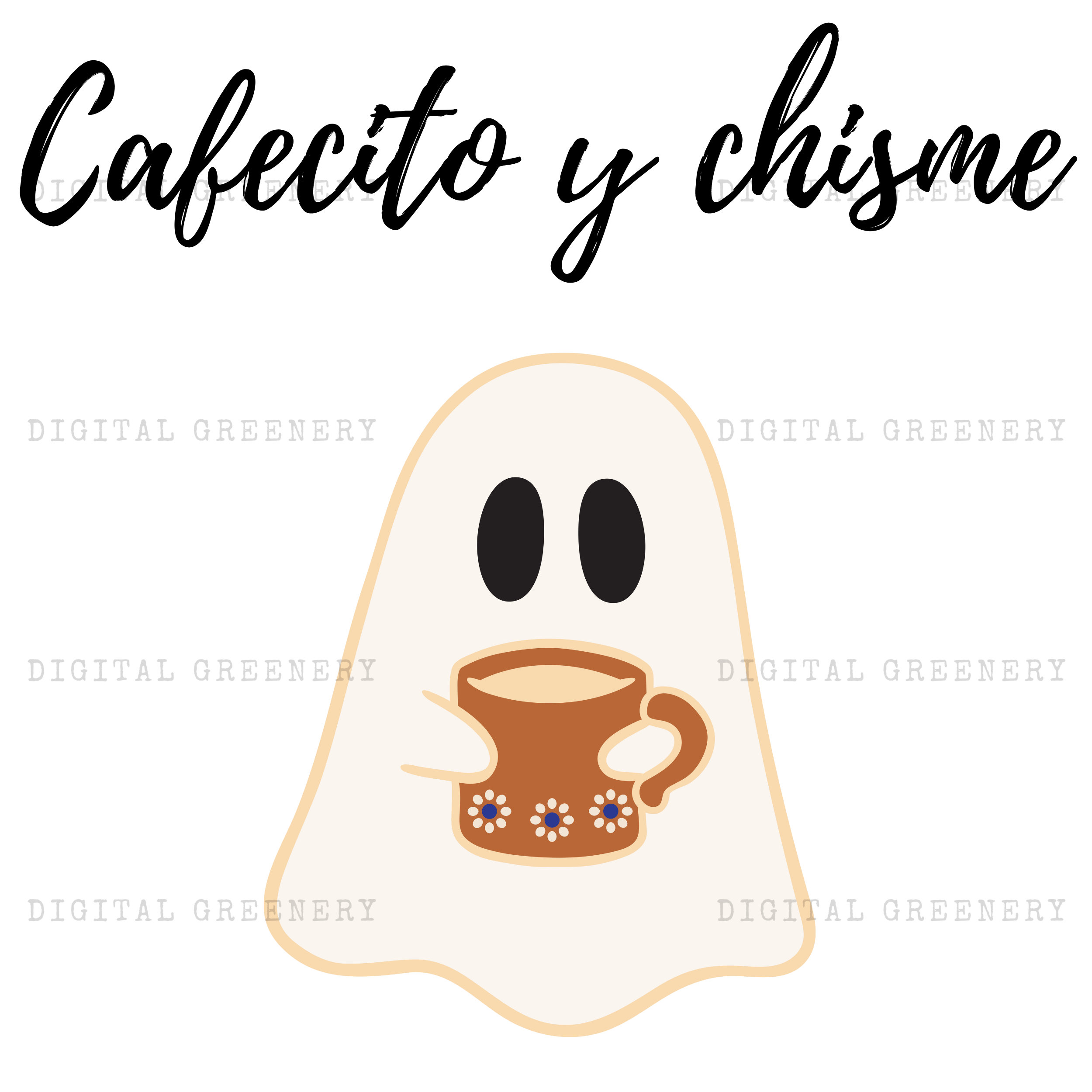 Cafecito y chisme svg, cafecito y chisme png, spanish halloween png, spanish halloween svg, cafecito y chisme, halloween, ghost, spanish
