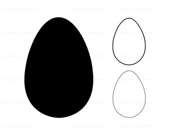 Easter Egg Outline Svg, Plain Easter Egg SVG, Egg Silhouette, Egg Outline, Egg SVG Vector Cut File, PNG Transparent Background, Download