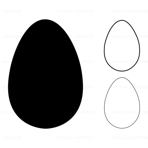 Easter Egg Outline Svg, Plain Easter Egg SVG, Egg Silhouette, Egg Outline, Egg SVG Vector Cut File, PNG Transparent Background, Download