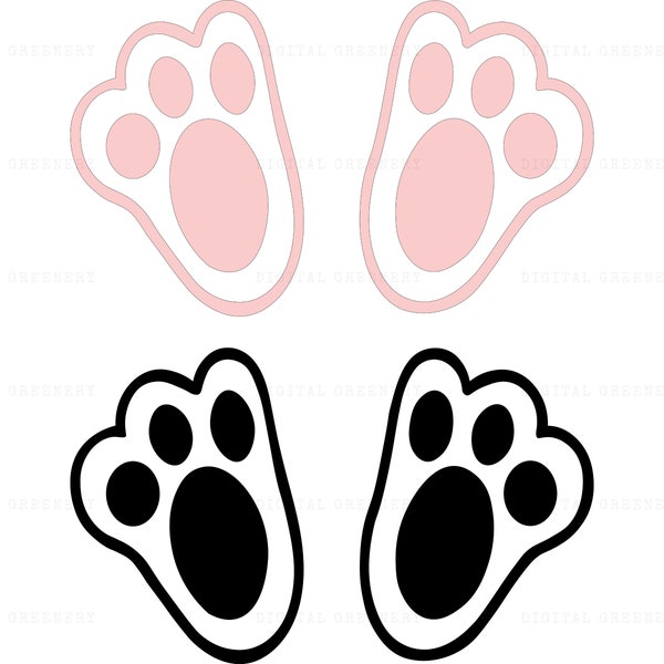 Bunny Paws SVG, Easter Bundle SVG, Easter Bunny Clipart, Easter, Rabbit, Bunny Rabbit Feet, Paws SVG, Vector Cut File, Digital Download