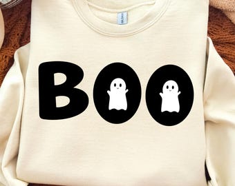 Cute Ghost Clipart, Kawaii Boo PNG, Halloween Sublimation (Digital Download)