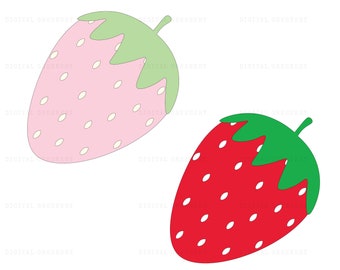 Strawberry Svg, Pastel Strawberry Svg, Pink Pastel Strawberry Svg, Summer Fruit Svg, Strawberry Bundle Svg, Strawberry Fruit Clipart, Dxf