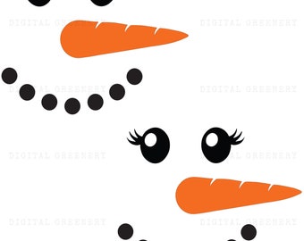 Paquete de archivos SVG de muñeco de nieve con pestañas, archivo vectorial de corte navideño (descarga digital)