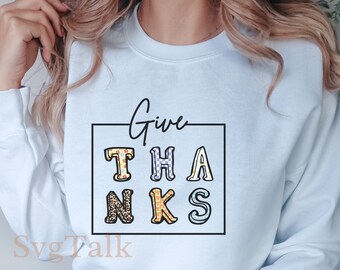Give Thanks SVG: Christian Fall Design (Digital Download)