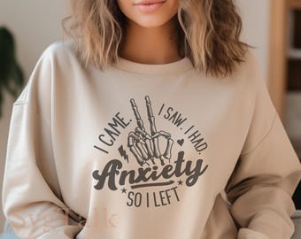 I Came I Saw I Left SVG PNG | Funny Anxiety Introvert Shirt Design | Cricut Silhouette Cut File | Digital Download
