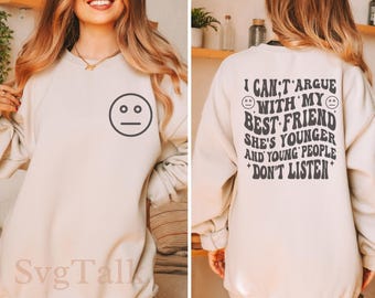 Funny Best Friend SVG PNG | Sarcastic Bestie Matching Shirt Design | Cricut Silhouette Cut File | Digital Download