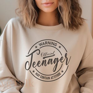 Officiële tiener Svg | Waarschuwing officiële tiener Svg | 13e verjaardag Svg | Feestvarken Svg | 13e verjaardag Svg | Tiener verjaardag Svg