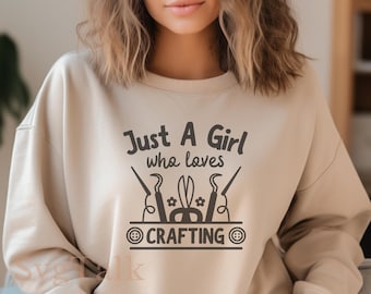 Handwerk Mädchen SVG PNG | Lustiges DIY Maker Crafter Shirt Design | Cricut Silhouette Schnittdatei | Digitaler Download