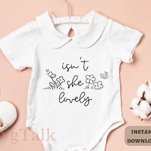 Isn&#39;t She Lovely Svg | Doodle Flower Svg | Wildflower Svg | Newborn Svg | Baby Blessing Svg | Girl Onesies Svg | Momlife Svg | Pregnancy Svg
