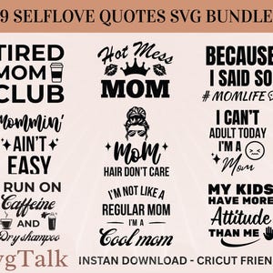 Self Love SVG Bundle | Inspirational Quotes Cut Files for Cricut | Positive Affirmation SVG Pack | Motivational Svg | Love Yourself Svg